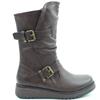 HEAVENLY FEET WOMENS WEDGE ZIP BOOT - CHOCOLATE